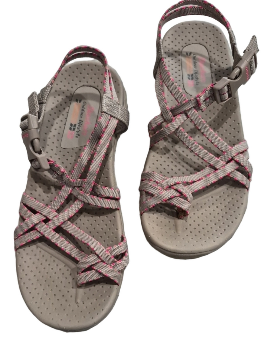 Skechers Reggae Irie Mon Sport Sandals Taupe/Coral Women’s Size 9M